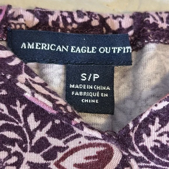 American Eagle, outfitters size, small romper, floral, print, mauve, pur… - Picture 9 of 13